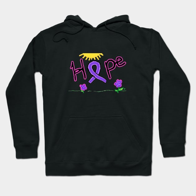 Hope purple ribbon Hoodie by Crazytrain77